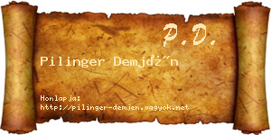 Pilinger Demjén névjegykártya